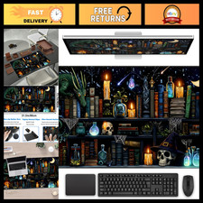 Large Gaming Desk Mat XXL Mouse Pad - Vintage Library Design, Cool Office Access picture