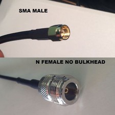 RFC195 1-10' SMA MALE Str8 to N TYPE FEMALE NO BULKHEAD RF Pigtail Cable USA Asm picture