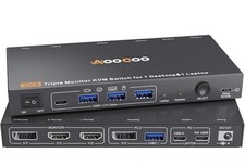 USB C DP KVM Switch 2 Computers 3 Monitors,4K/1080P@60Hz MST KVM Switch for 1... picture