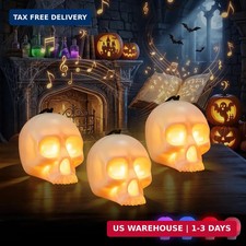 EverBrite 3-Pack Halloween Skull Light with Music, 5-Mode Skull Lamp picture