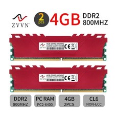 ZVVN 8GB 2x 4GB DDR2 800MHz PC2-6400U CL6 240Pin intel Desktop PC Memory RAM RED picture
