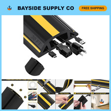 30FT Heavy Duty Floor Cord Cover - PVC Cable Protector, 3 Channels for Home & Of picture