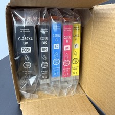 Compatible Canon 250XL Black 251XL Black Cyan Magenta Yellow Ink Cartridge 4 Pk picture