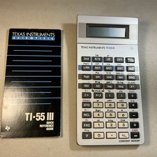 VINTAGE Texas Instruments TI-55 III WITH Reference Guide 1985 WORKS USA picture