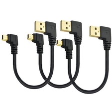 Herfair Right Angle Mini USB Cable 6 Inch Short Power Cable 3-Pack picture