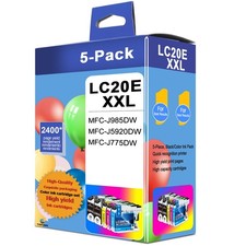 LC20E Ink Cartridges Super High Yield 5 Pack for Brother LC20E picture