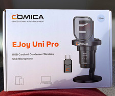 COMICA EJoy Uni Pro USB-C Cardioid Condenser Mic RGB Mute Noise Cancel White picture
