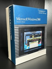 1988 Big Box Microsoft Windows/386 Version 2.1 SEALED Manuals - 11 Floppy Disks picture