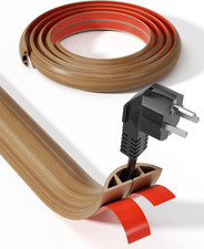 5ft Floor Cord Cover, Brown Wood,1.18''W*0.39''H picture