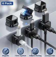 6 Pack Magnetic Cable Clips Organizer Cord Holder for Desk Car Wall Home Office picture