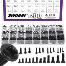 1200Pcs 24 Sizes M1 M1.2 M1.4 M1.6 M1.7 M2 M2.5 M3 Phillips Flat Head picture