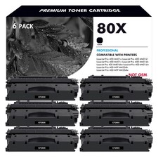 6PK Black CF280X 80X Toner Cartridge for HP LaserJet 400 M401dw M401dne P2035 picture