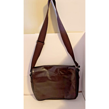 OKPTA Brown Leather Messenger Crossbody Computer Lap Top Bag Flap over Briefcase picture