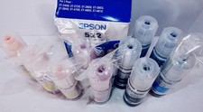 Lot of 10 Epson 522 EcoTank Ink Bottles BK C M Y Genuine OEM Exp 2030 picture