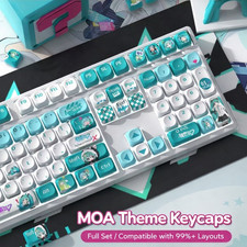 Hatsune Miku Anime Mechanical Keyboard Keycap Set Kawaii Teal MOA PBT Cute Gift picture