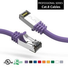 10Ft CAT8 S/FTP Ethernet Network Cable Purple 26AWG picture