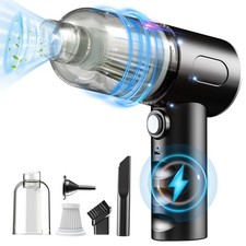 3-in-1 Electric Air Duster Vacuum Keyboard Cleaner Black USB-C Rechargeable picture