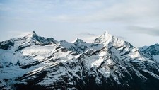 Landscape mountains snow snowy peak rocks nature clouds Custom Gaming Mat Desk picture