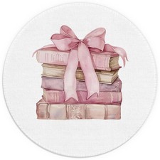 Coquette Pink Bow Preppy Aesthetic Mouse Pad For Laptop Desk 7.9x7.9 Inch picture