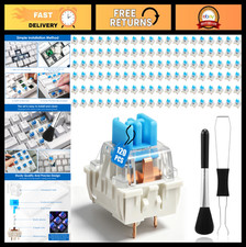 120 Pcs Blue Mechanical Keyboard Switches, 3-Pin Clicky Keys, Dustproof Housing, picture
