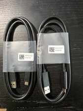 2-pk DELL 5K50313501 USB-C to USB-A 3.1 Fast Charging Data Cable Gen2 Black 3ft picture