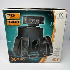 Logitech X-540 5.1 Surround Sound Speaker System Subwoofer 70W RMS w/ Box picture