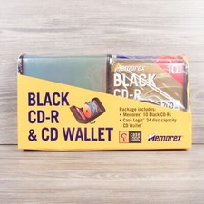 Case Logic CD Wallet Case & Memorex Black CD-R 10 Pack 700MB Gift Set New Sealed picture