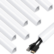 136in Corner Cable Hider for 3-5 Cords, Wall & Floor Cord Hider White picture