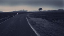Landscape road dark mist field asphalt Custom Gaming Mat Desk picture