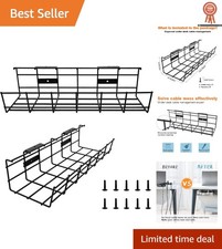 Under Desk Cable Management- 2 Pack Cord Organizer. Metal Wire Cable Manageme... picture