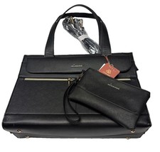 LOVEVOOK NWT BLACK Laptop Bag 17  inch Waterproof Work Tote Bag PLUS wallet picture