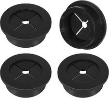 4PCS Cable Cord Grommet, 1-1/4 Inch (32mm) Black Desk Grommets Flexible Silicone picture