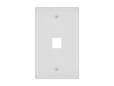 (10 PCS.) MONOPRICE P/N 6725. SINGLE GANG WALL PLATE, 1 HOLE, WHITE. NOS/NIB. picture