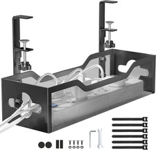 Under Desk Cable Management Tray No Drill, Metal Mesh Cable Management under Des picture