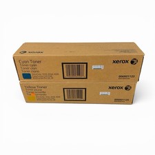 Lot of 2 Genuine Xerox Cyan + Yellow Toner Cartridges 006R01123 + 006R01125 OEM picture