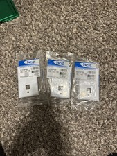 Lot Of 3 ICC Classic Stainless Steel Faceplate w/ 2 Ports for EZ/HD Single picture