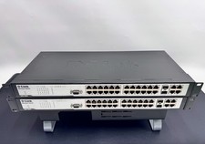 LOT OF 2 D-Link 28-Port Managed Switch DES-3028 Gigabit Ethernet w/ Mount Racks picture