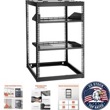 Ergonomic 16U Open Frame Network Rack - Perfect for Small Spaces and Heavy Loads picture