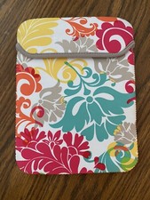 Thirty One Tote A Tablet I-Pad Kindle Island Damask Floral Padded Neoprene EUC picture