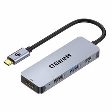 QGeeM 4-in-1 USB C Adapter with 4K USB C to HDMI Hub 100W Power Delivery USB 3.0 picture