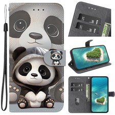 Panda Flower Wallet Phone Case for Samsung A54 A26 A36 A07 A37 A6 A8 A24 A34 A05 picture
