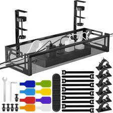 No Drill Under Desk Cable Management Tray, 15.7