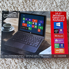 SuperSonic SC-1032WKB 10.1in Windows 10 32GB 2GB 2-in-1 Tablet Keyboard Gray picture