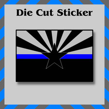 Arizona Thin Blue Line Flag Sticker, Police & Law Enforcement Decal for Tumblers picture