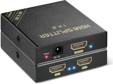 HDMI Splitter 1 in 2 Out 60Hz - HDCP Bypass 2.3, HDR, Dolby/DTS 5.1/7.1 - Com... picture
