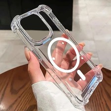 Magnetic MagSafe Clear Acrylic Case for iPhone 16 15 14 13 12 11 Pro Max picture