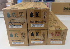 LOT OF 5 | 2 CYAN 2 BLACK 1 MAGENTA - DELL 5110CN ~ CT200836, CT200837, CT200838 picture