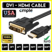 DVI to HDMI Cable Male To Male HD Laptop 1080P Monitor Cord HDTV XBOX Projector picture