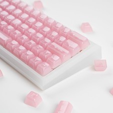 Pink Crystal Transparent Jelly MDA Profile Cute Custom Keycaps Fits MX 115 Pcs picture