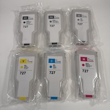 727 300ML Ink Cartridge Set for HP T920 T930 T1500 T1530 T2500 T2530 6 Pack picture